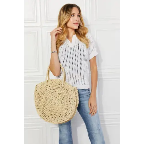 Beach Rattan Handbag Ivory