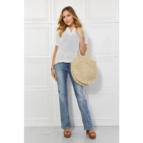 Beach Rattan Handbag Ivory