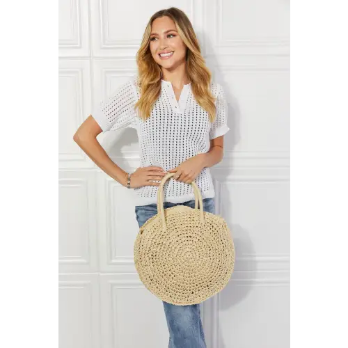 Beach Rattan Handbag Ivory