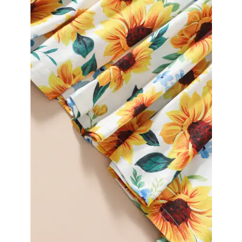 Sunflower Print Dress for Kids