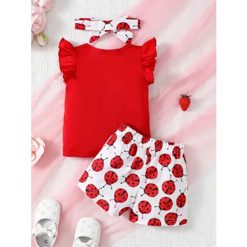 Trendy Ruffled Three Piece Baby Outfit for Loving Families