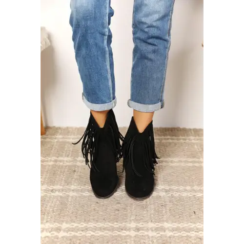 Fringe Cowboy Ankle Boots