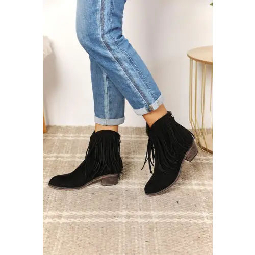 Fringe Cowboy Ankle Boots