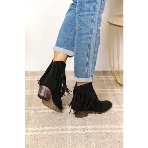 Fringe Cowboy Ankle Boots