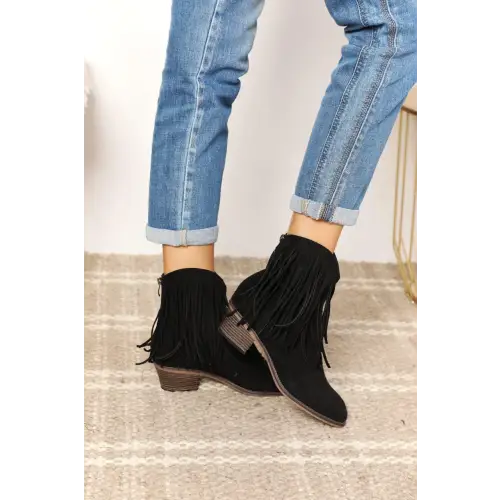 Fringe Cowboy Ankle Boots