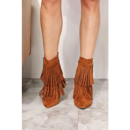 Tassel Wedge Heel Booties