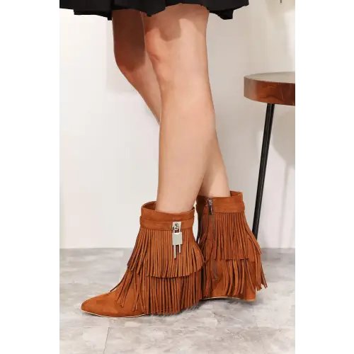 Tassel Wedge Heel Booties