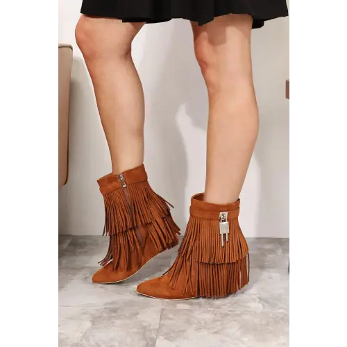 Tassel Wedge Heel Booties
