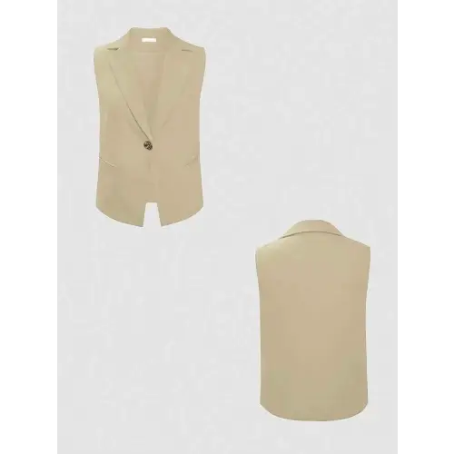 Buttoned Pocketed Cotton-Linen Set