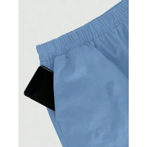Buttoned Pocketed Cotton-Linen Set