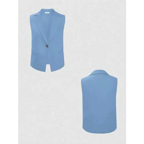 Buttoned Pocketed Cotton-Linen Set
