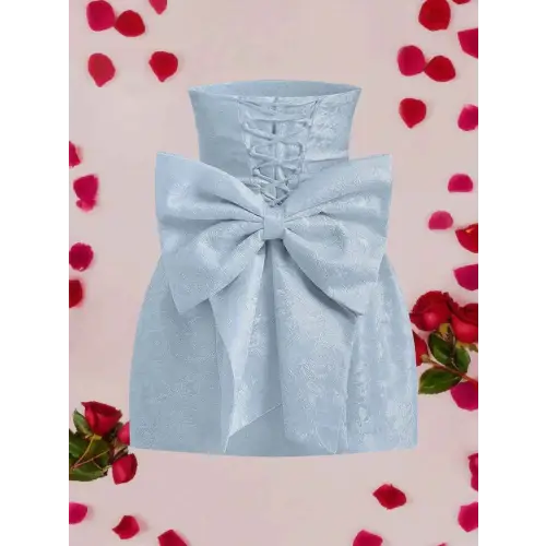 Elegant Bow Lace-Up Dress