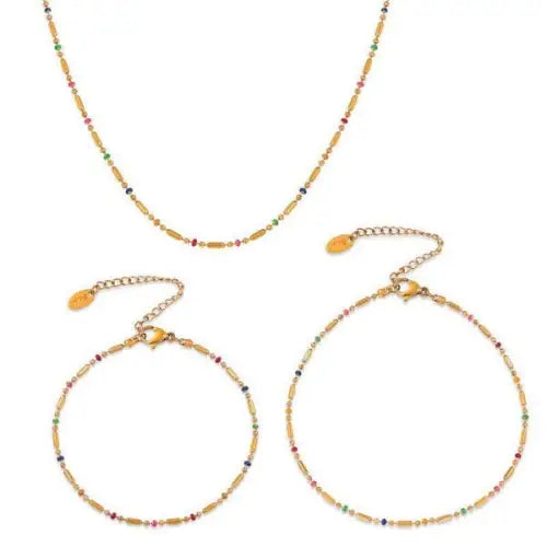 Gold Anklet Round Bead Design