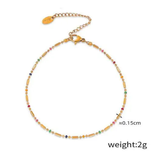 Gold Anklet Round Bead Design