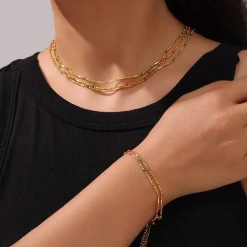 Gold Anklet Round Bead Design
