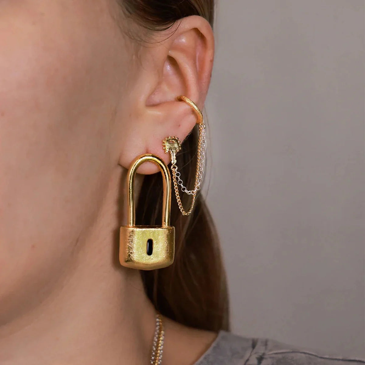 Lock-Shaped Personalized Earrings