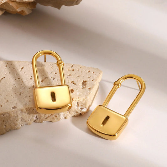 Lock-Shaped Personalized Earrings