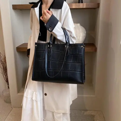 Luxe Crocodile Leather Tote Bag