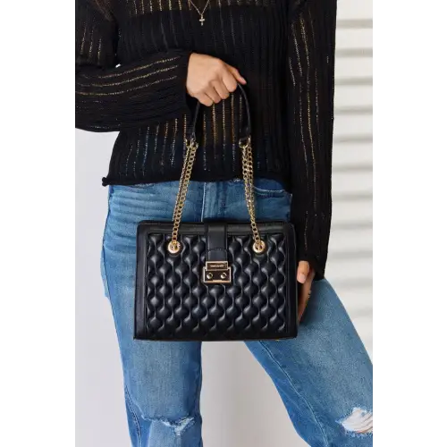 David Jones Quilted Handbag Black One Size