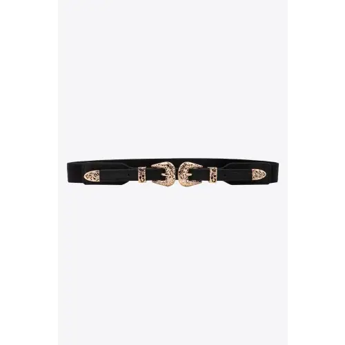 Luxe Double Elastic Belt Black One Size