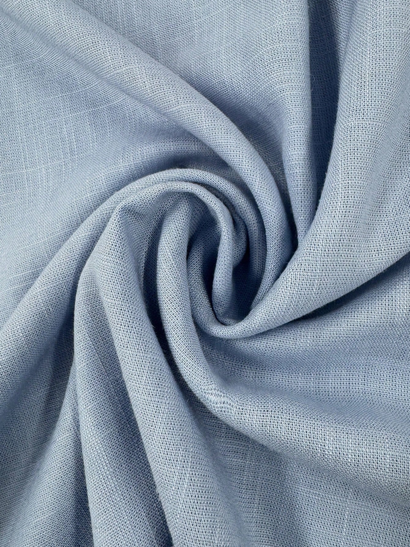 Luxe Light Blue Viscose Linen Blend Dress