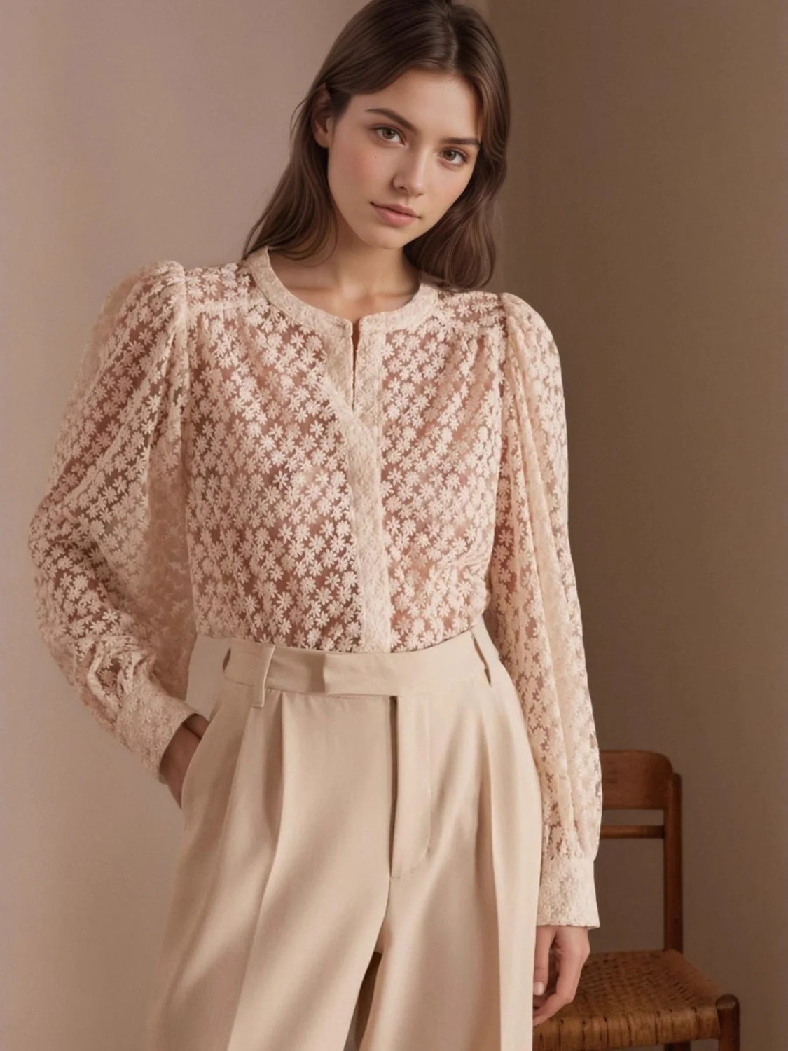 Luxe White Lace Blouse for Effortless Elegance in Any Occasion
