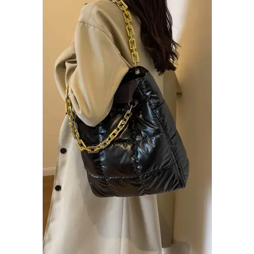 Luxurious Black Bubble Texture Chain Handbag for Elegant Evenings