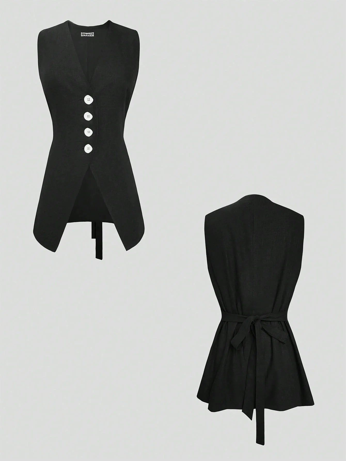 Luxurious Black Buttoned Sets