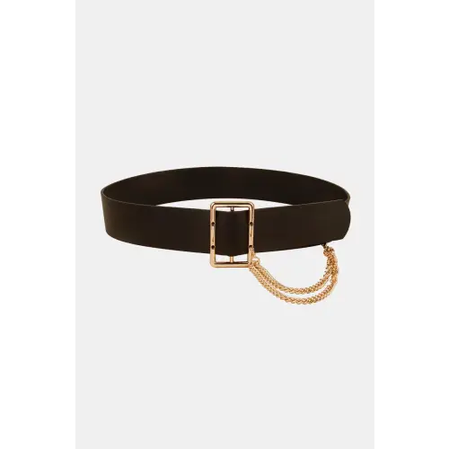 Luxurious Leather Belt Black One Size