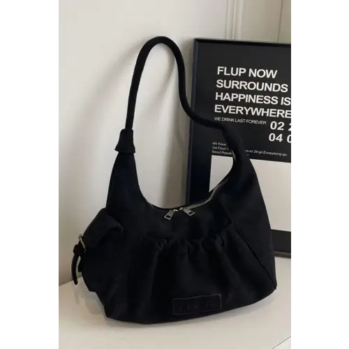Ruched Suede Handbag