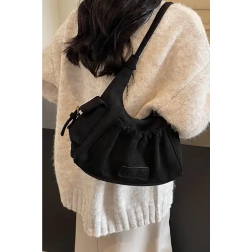 Ruched Suede Handbag