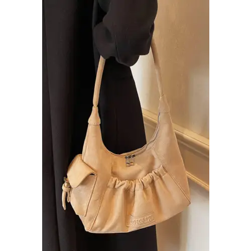 Ruched Suede Handbag