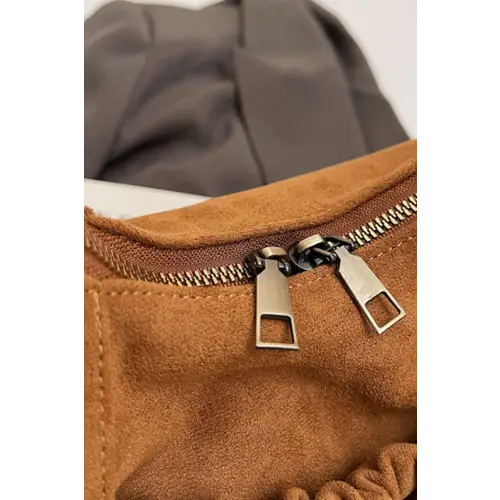 Ruched Suede Handbag