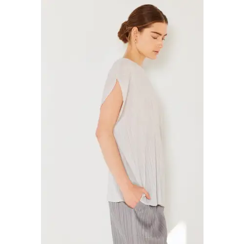 Pleated Oversized Dolman Blouse