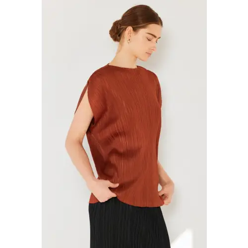 Pleated Oversized Dolman Blouse