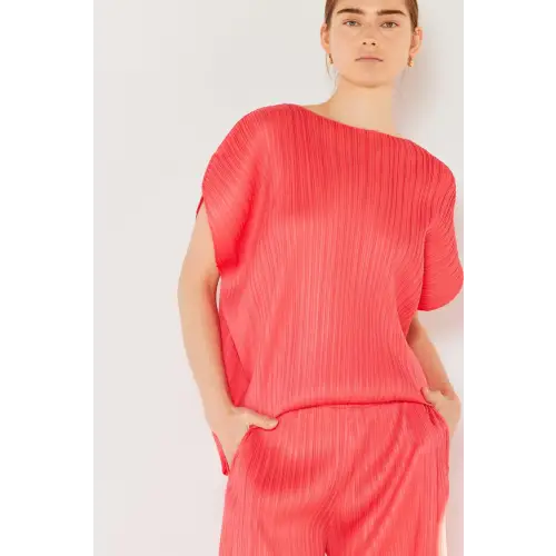 Pleated Oversized Dolman Blouse