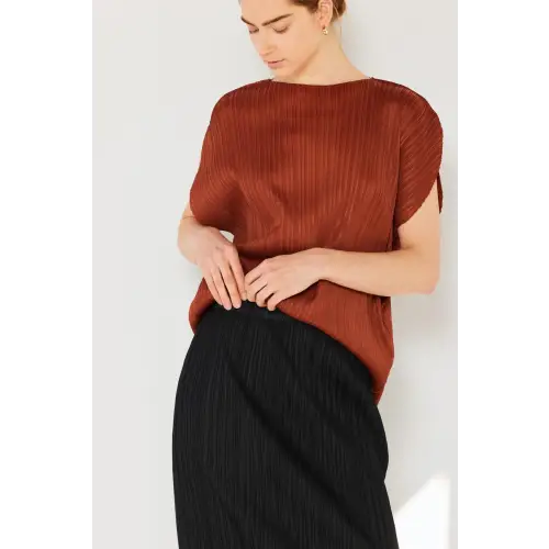 Pleated Oversized Dolman Blouse