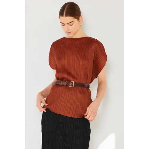 Pleated Oversized Dolman Blouse