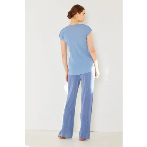 Rib Pleated Top