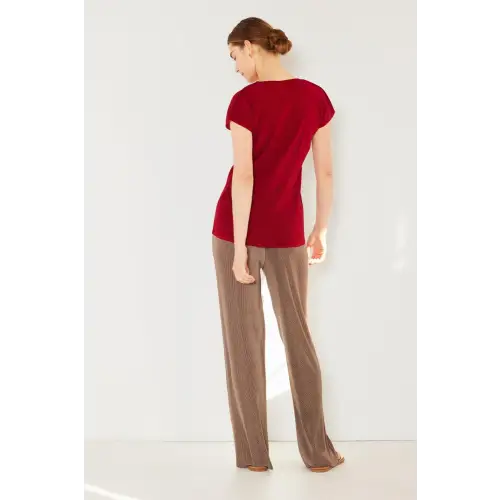 Rib Pleated Top