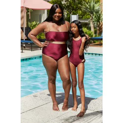 Wave Break Swimsuit Burgundy