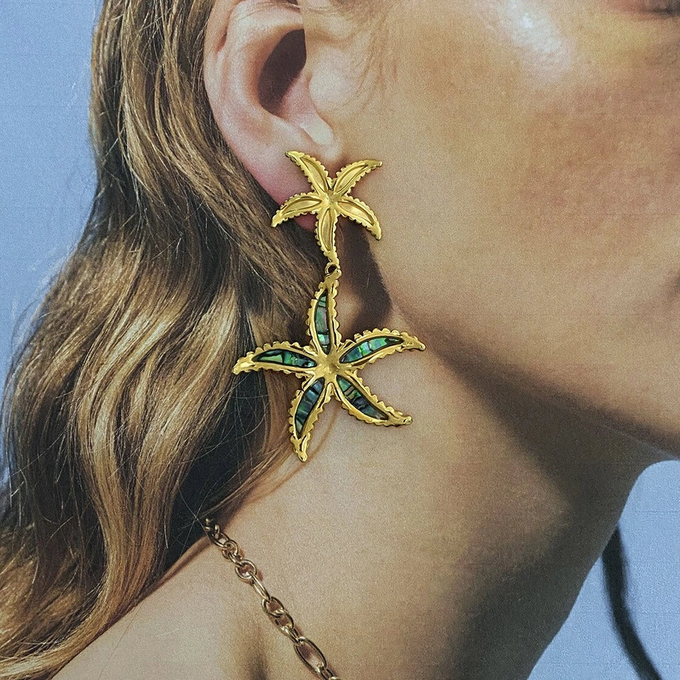Marine Starfish-Shaped Earrings
