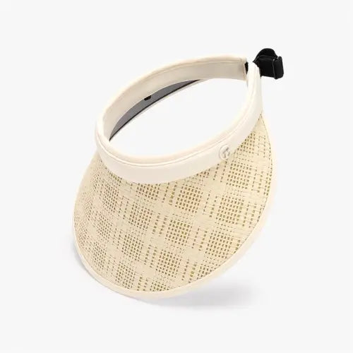 Miara Solid Adjustable Weave Visor Ivory One Size
