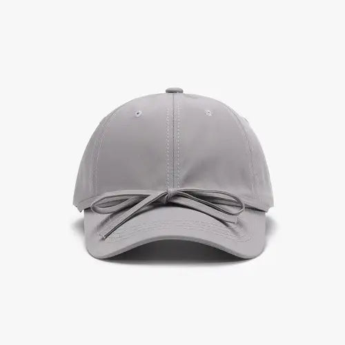 Tied Bow Baseball Cap Gray One Size