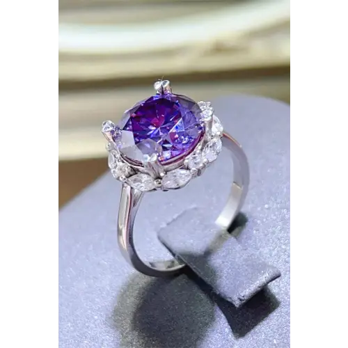 Moissanite Sterling Silver Ring Authentic Brand