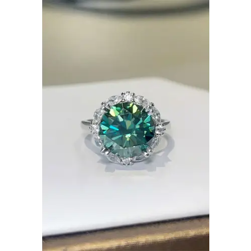 Moissanite Sterling Silver Ring Attractive Design