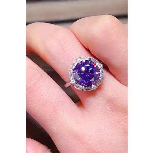 Moissanite Sterling Silver Ring Authentic Brand