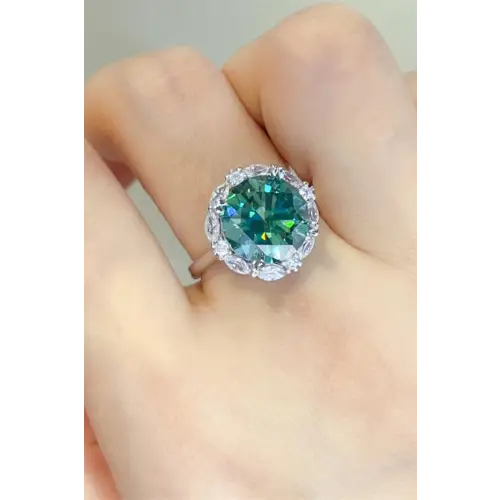 Moissanite Sterling Silver Ring Attractive Design