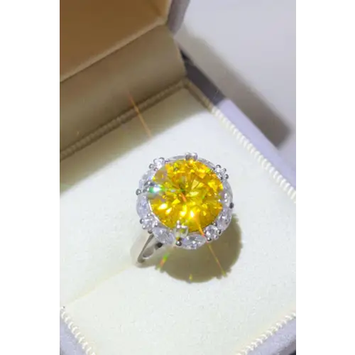 Moissanite Sterling Silver Ring Astonishing Style Yellow