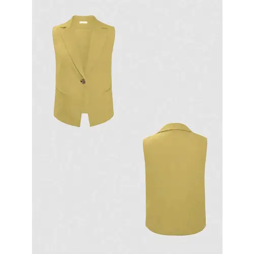 Buttoned Pocketed Cotton-Linen Set